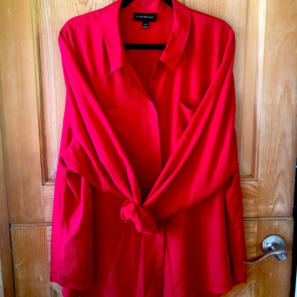 Dressy Bright Red LANE BRYANT Blouse - sz 26/28